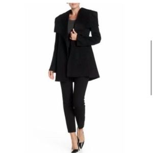 NWOT Laundry by Shelli Segal Black Lapel One Single Button Wool Blend Jacket XS